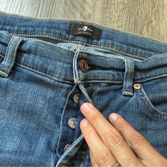 7 For All Mankind Josefina Jeans Mid Rise Button Fly - Picture 4 of 12